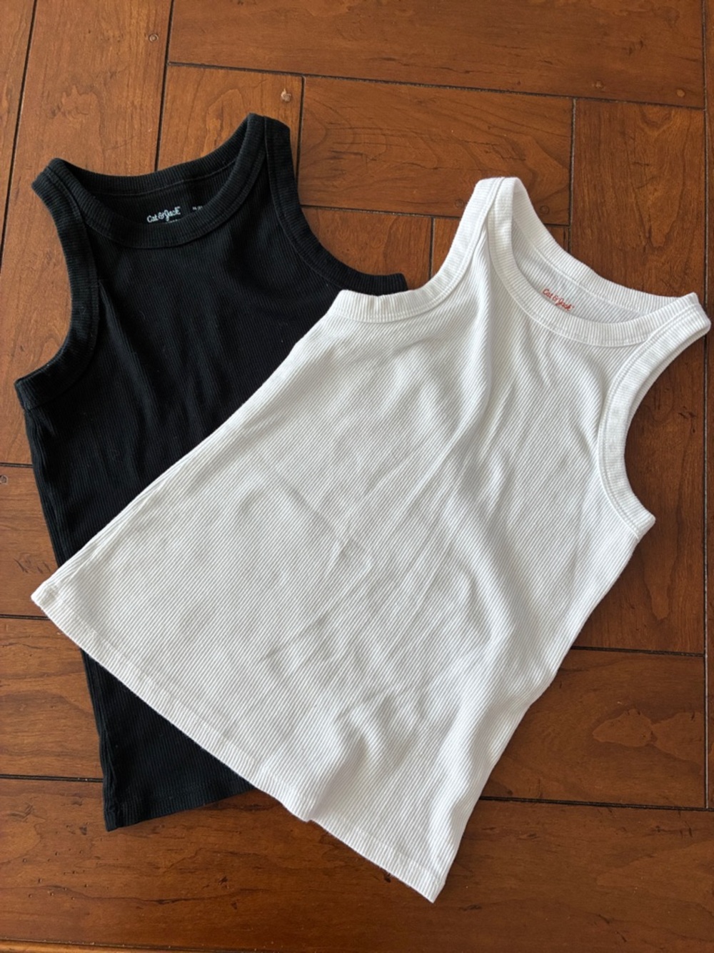Cat & Jack Ribbed Tank Top Pair - Black & White